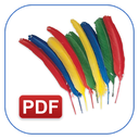 The Papayra app icon: colourful feathers and a PDF badge.